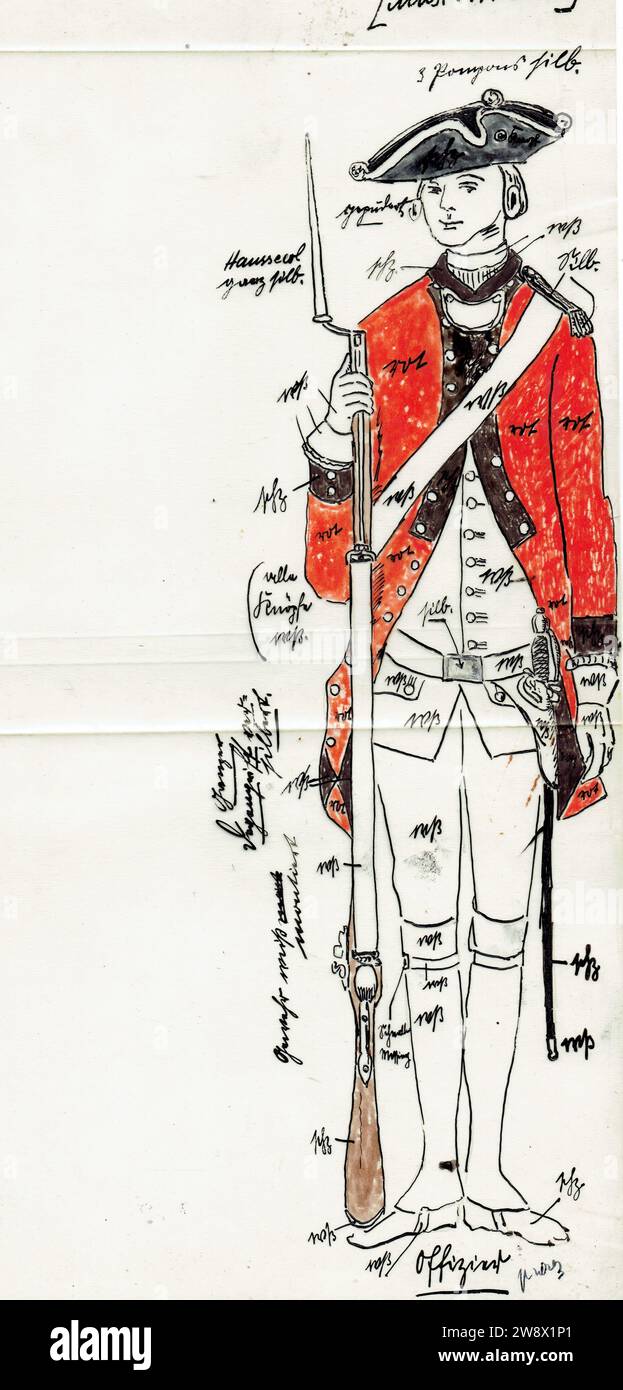 fusilier du régiment suisse d'Erlach 1770 Banque D'Images