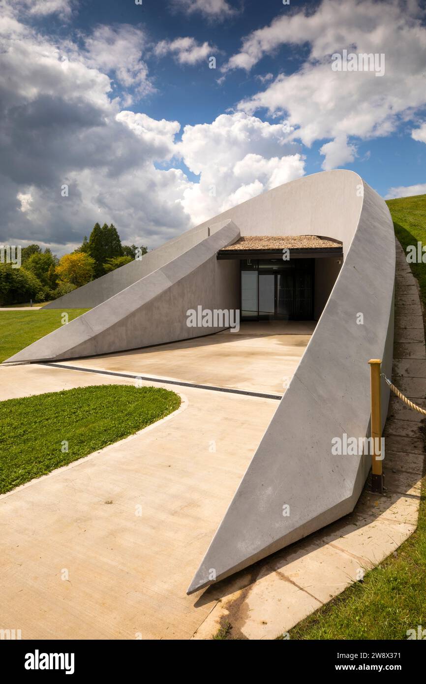 Royaume-Uni, Angleterre, Cheshire, Goostrey, Université de Manchester, Jodrell Bank, First Light Visitor Centre, extérieur Banque D'Images