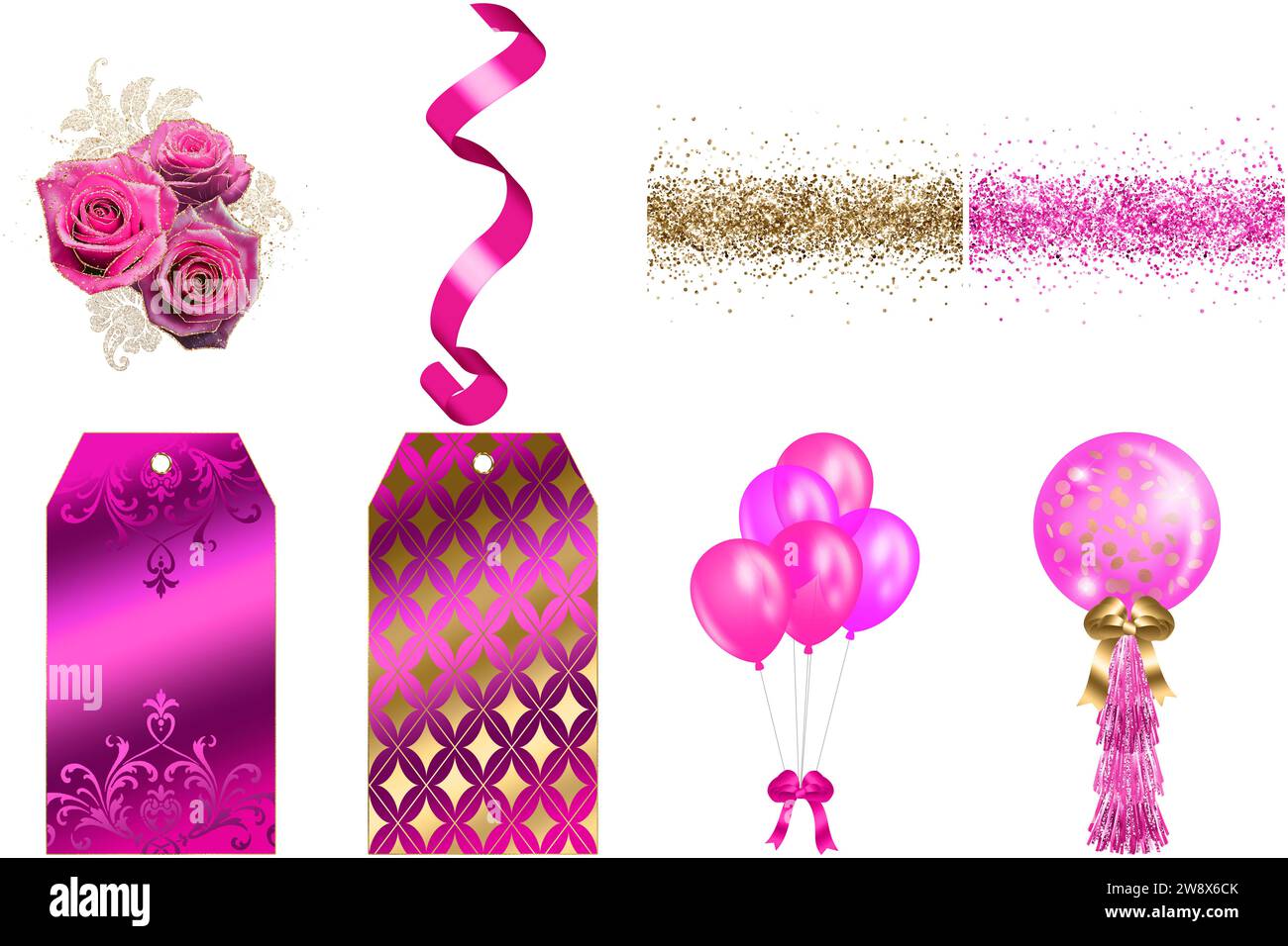 Découvrez notre superbe collection Hot Pink Gift Clipart, parfaite pour ajouter une touche de couleur à vos cadeaux. Banque D'Images
