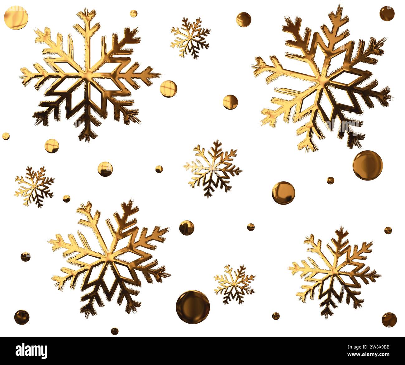 illustration de flocons de neige dorés Banque D'Images