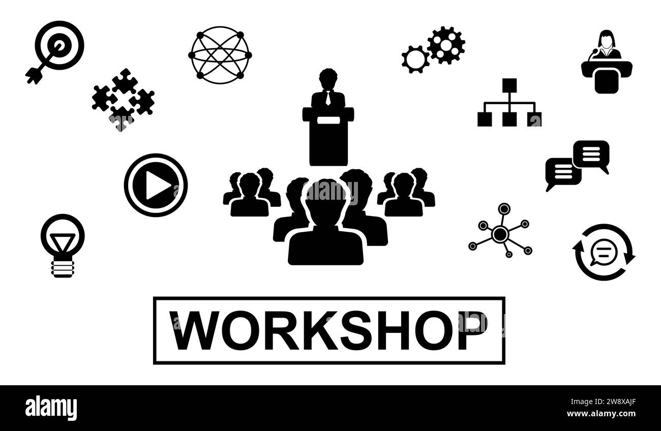 Illustration d'un concept d'atelier Banque D'Images