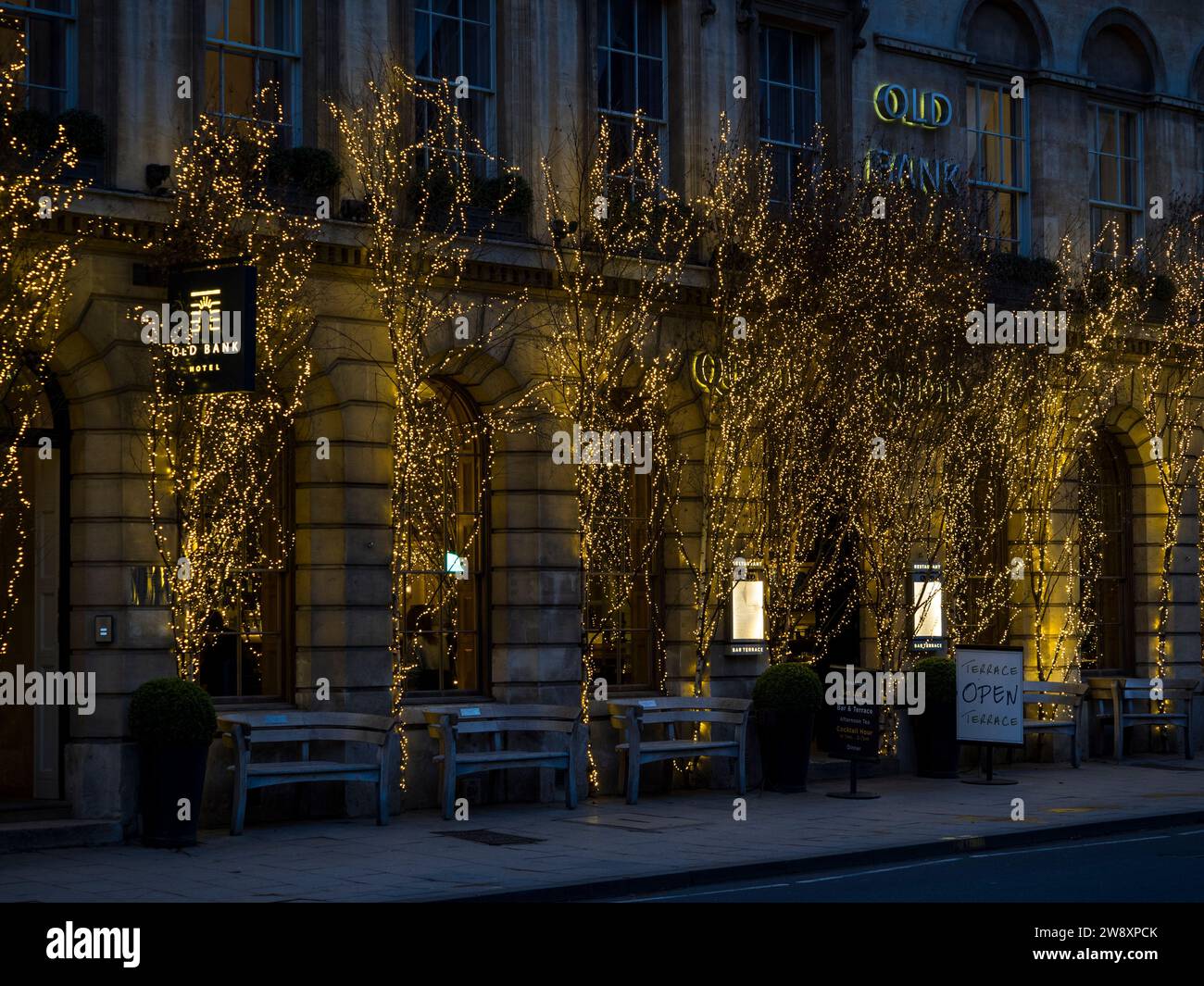 The Old Bank Hotel, Nighttime, Oxford, Oxfordshire, Angleterre, ROYAUME-UNI, GB. Banque D'Images