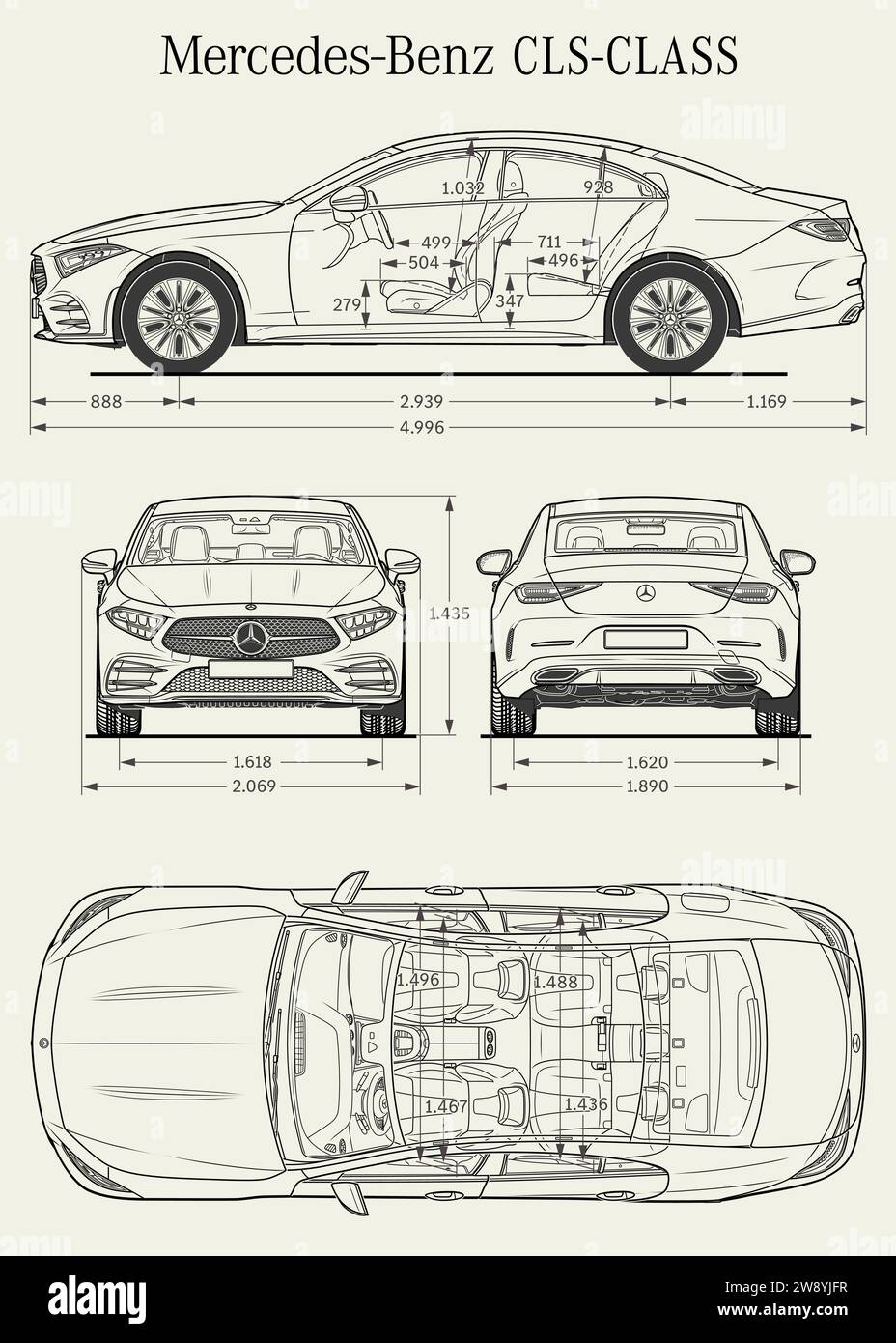 Mercedes Benz CLS Class 2020 modèle de voiture Illustration de Vecteur