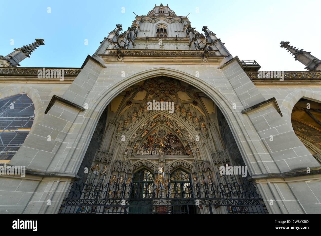 Bern Minster St. Vincent Eglise protestante construisant une cathédrale réformée suisse à Berne vieille ville Suisse. Banque D'Images