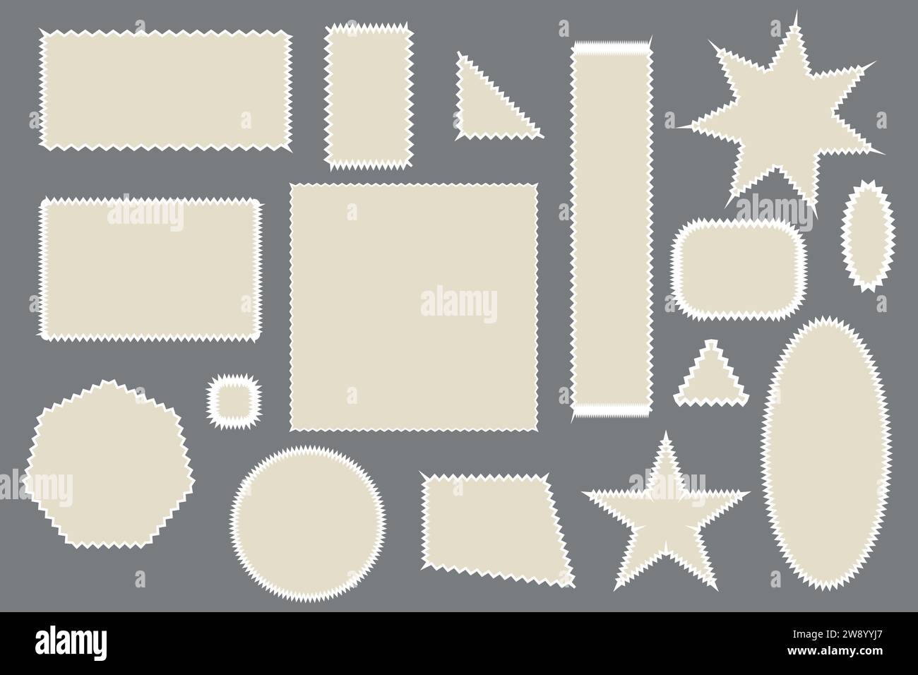 Jeu de cadres de timbres-poste vierges vectoriels. Illustration de Vecteur