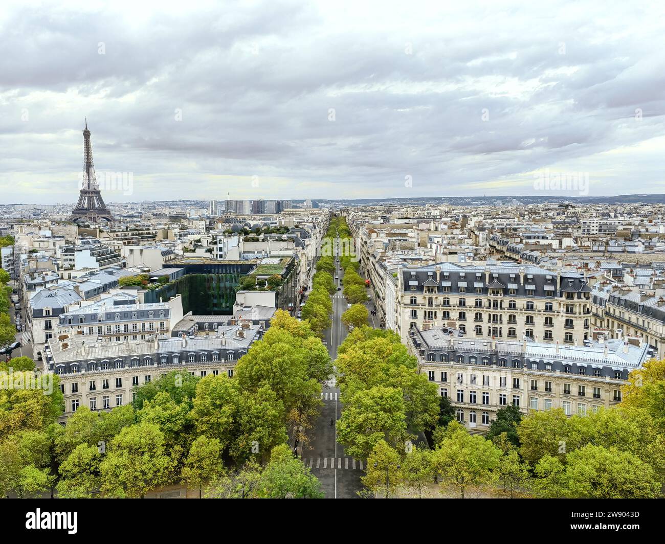 Vue sur Paris depuis l'Arc de Triomphe Banque D'Images