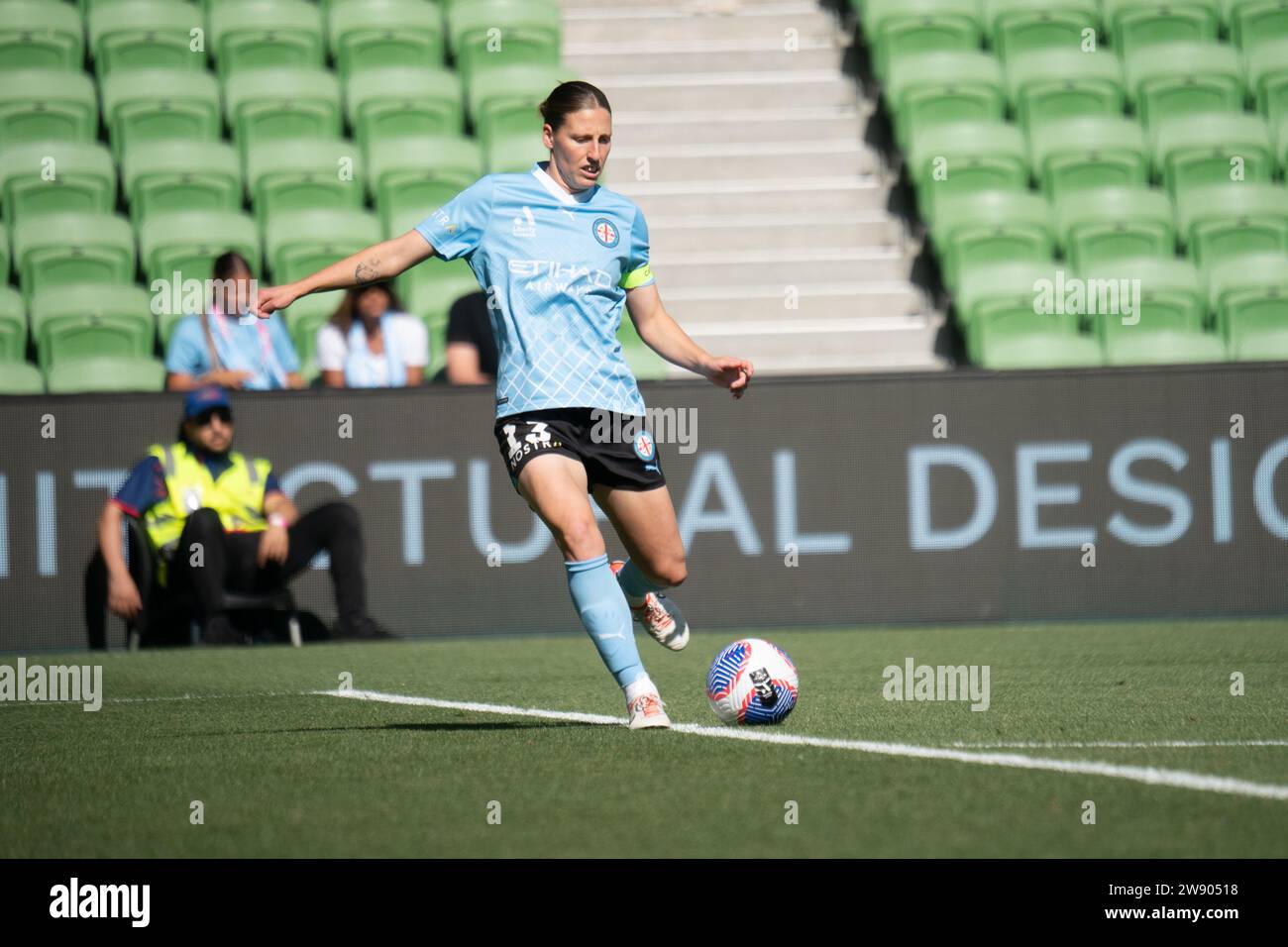 Melbourne, Australie. 23 décembre 2023. Lors du match féminin Liberty A-League entre le Melbourne City FC et le Melbourne Victory FC au AAMI Park à Melbourne, en Australie. Crédit : James Forrester/Alamy Live News Banque D'Images