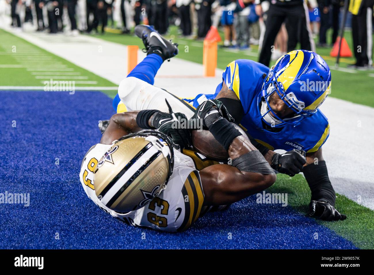 Lors d’un match de la NFL, le jeudi 21 décembre 2023, au SOFI Stadium