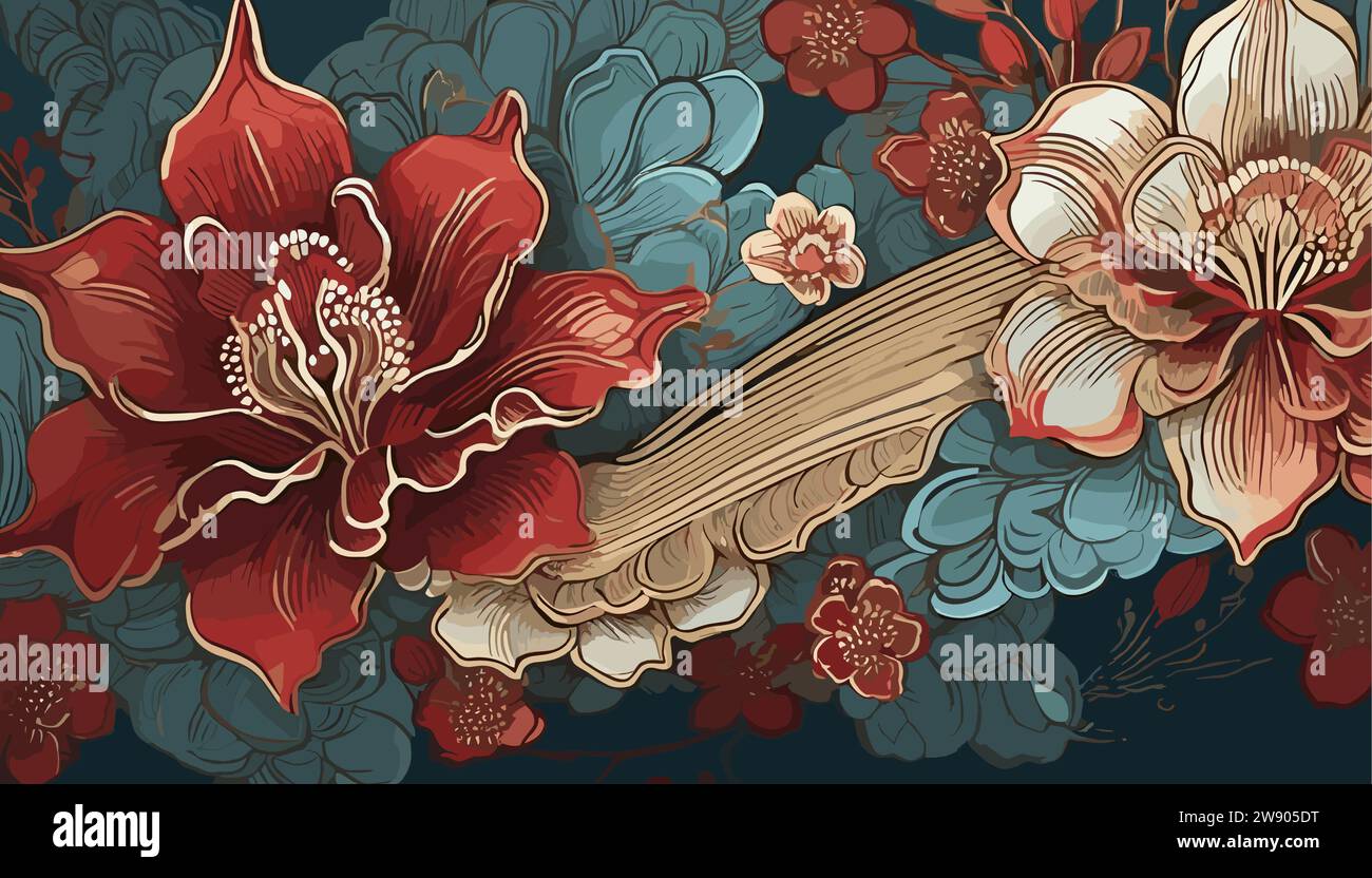 Fond abstrait pour art mural chinois Illustration de Vecteur