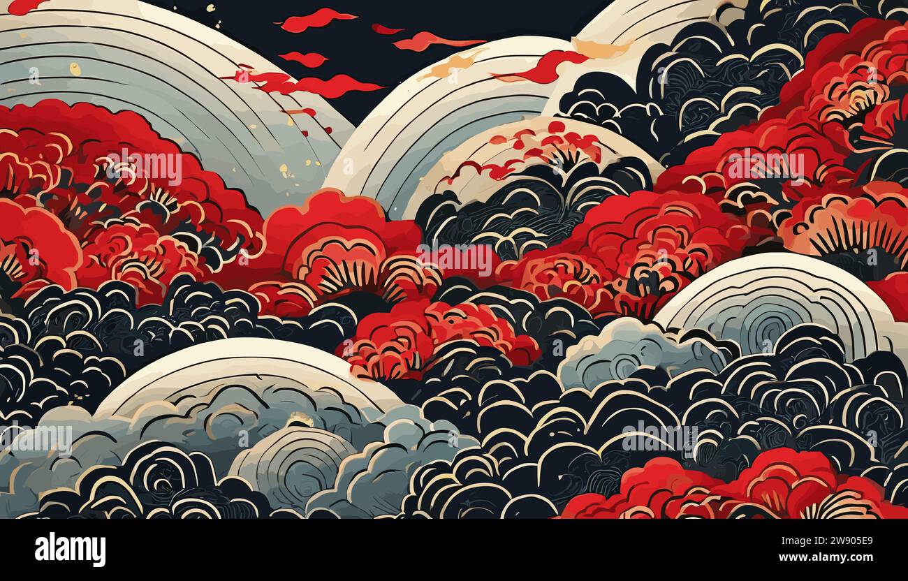 Fond abstrait dans le style japonais Illustration de Vecteur