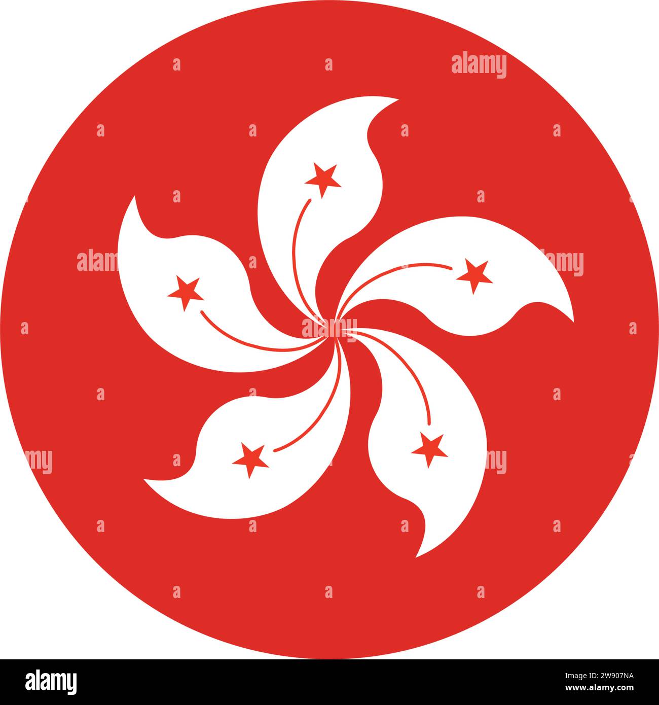 Drapeau de Hong Kong comme icône brillante ronde Illustration de Vecteur