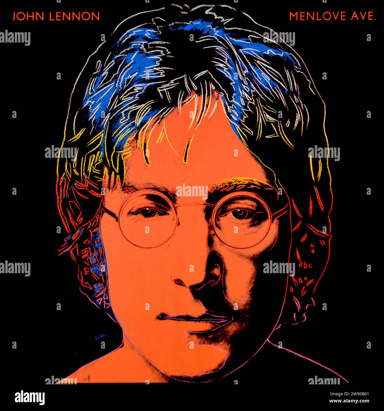 John Lennon - pochette d'album vinyle originale - Menlove Ave. - 1986 Banque D'Images