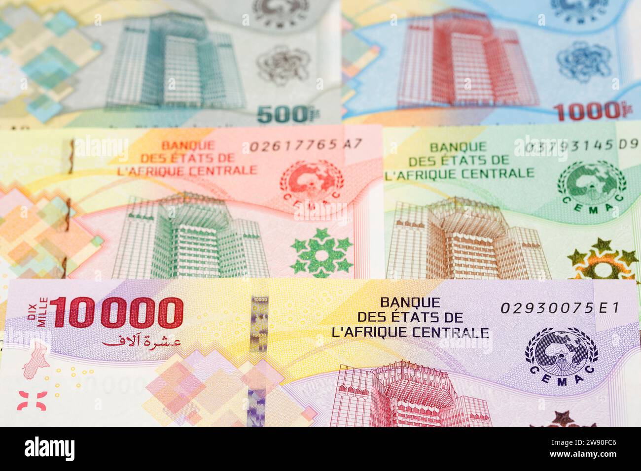 Monnaie CFA d'Afrique centrale - franc un fond d'affaires Banque D'Images