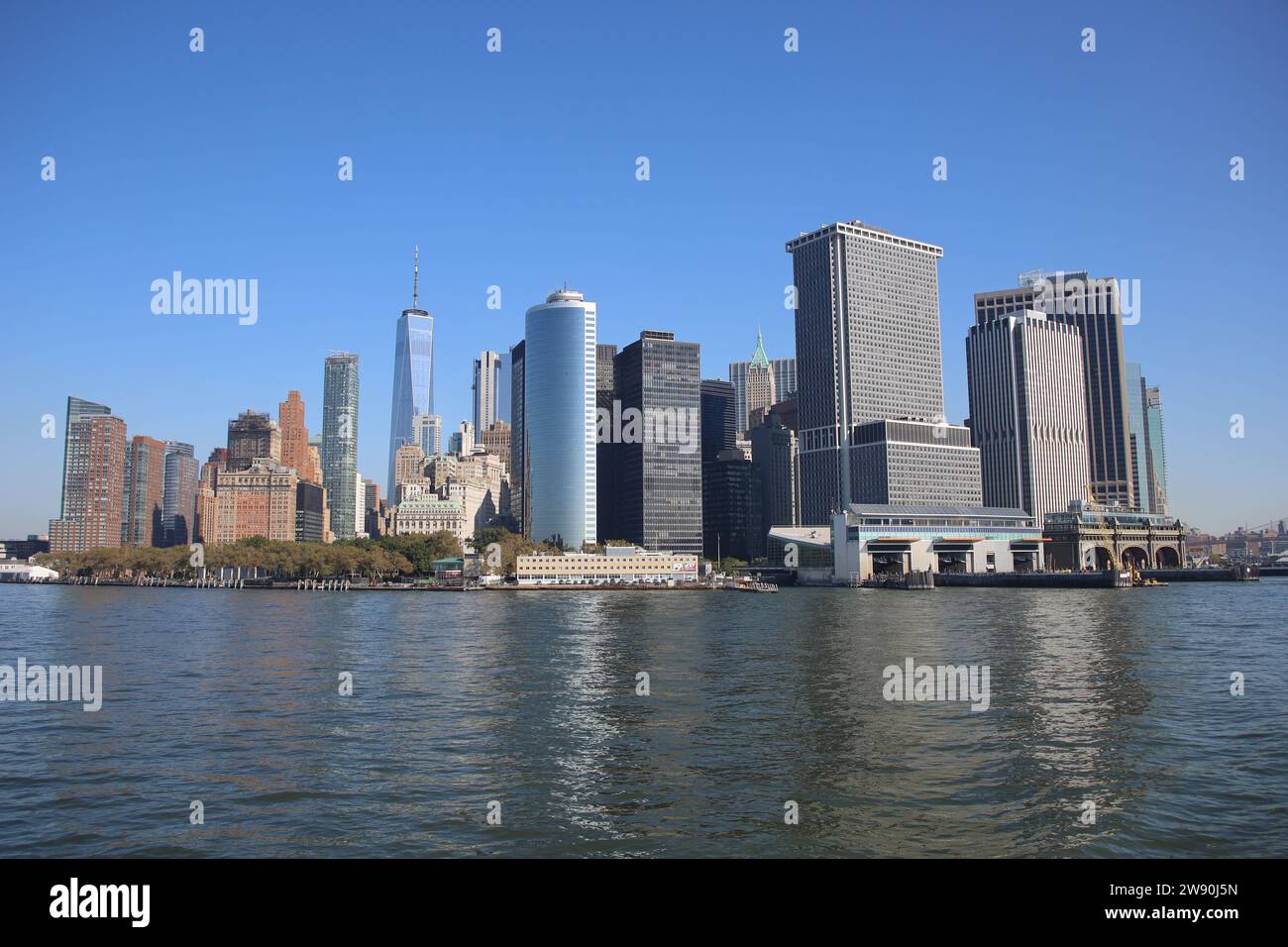 Immagini sfondo della città di New York di giorno e al tramonto con luci e vista grattacieli vacanza viaggio nella grande mela Banque D'Images