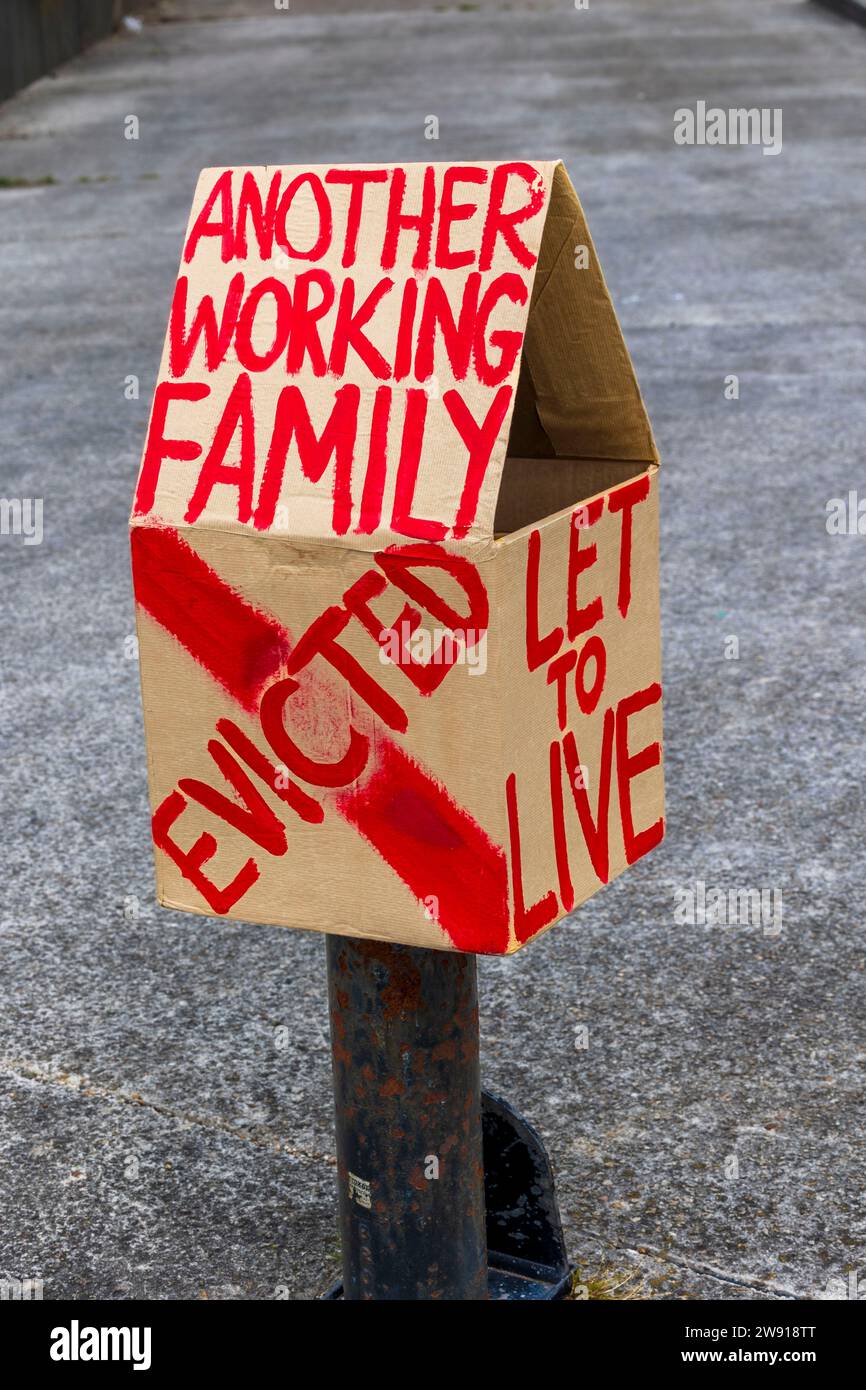 Manifestation de logement à Hayle, Cornwall contre second Homes Air BNB Banque D'Images