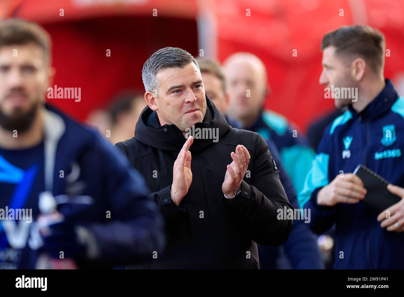 Steven Schumacher le Manager de Stoke City avant le match du championnat Sky Bet Stoke City vs Millwall au Bet365 Stadium, Stoke-on-Trent, Royaume-Uni, 23 décembre 2023 (photo de Conor Molloy/News Images) Banque D'Images