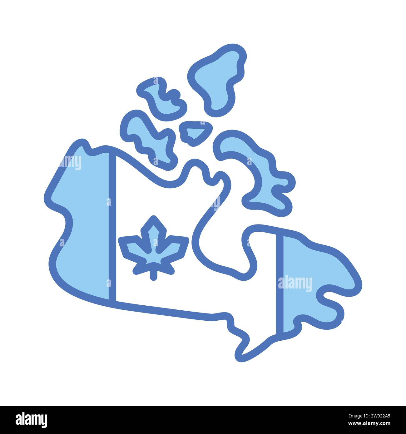 Un vecteur étonnant de carte canadienne dans un style moderne, prêt à utiliser icône Illustration de Vecteur
