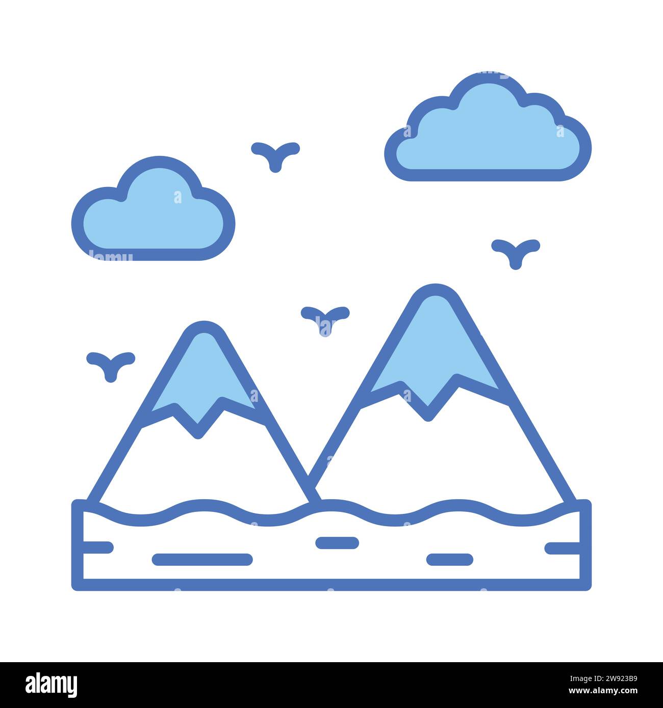 Vérifiez cette icône étonnante de montagnes, conception de vecteur de paysage Illustration de Vecteur