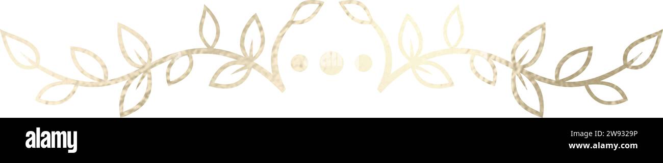 Séparateur de texte, bordure, bordure de texte, or avec fond transparent Illustration de Vecteur