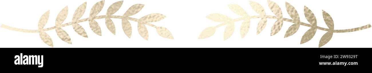 Séparateur de texte, bordure, bordure de texte, or avec fond transparent Illustration de Vecteur