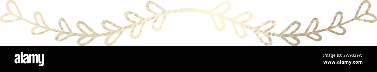 Séparateur de texte, bordure, bordure de texte, or avec fond transparent Illustration de Vecteur