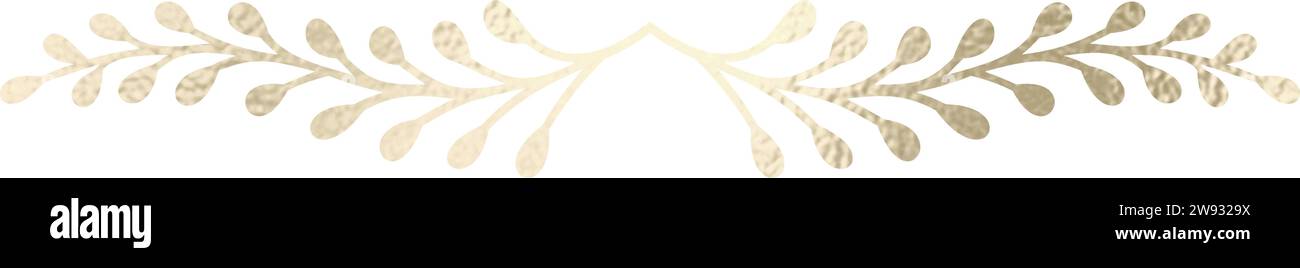 Séparateur de texte, bordure, bordure de texte, or avec fond transparent Illustration de Vecteur
