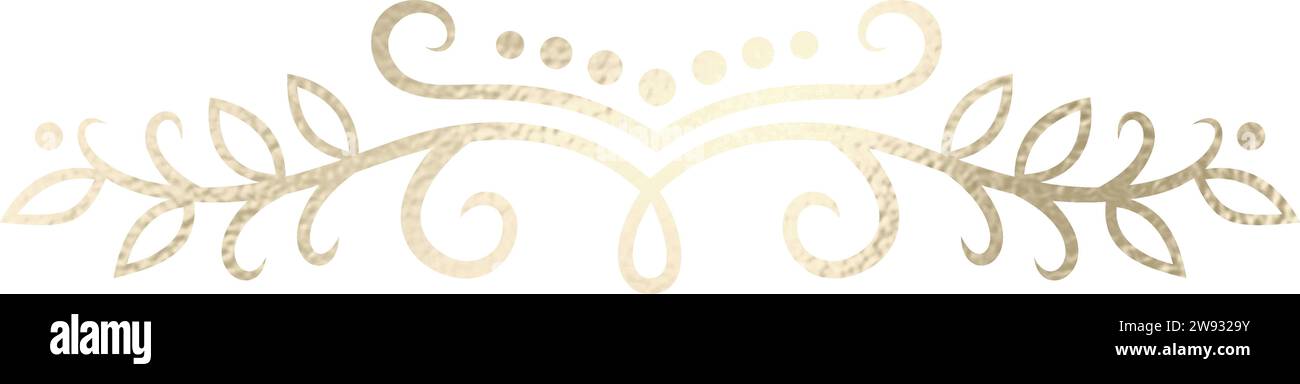 Séparateur de texte, bordure, bordure de texte, or avec fond transparent Illustration de Vecteur