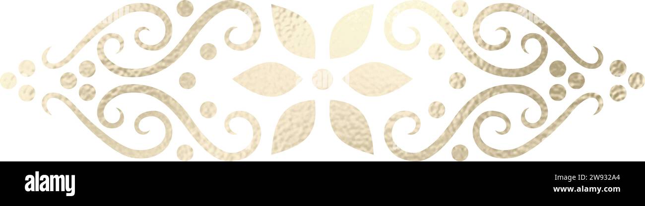 Séparateur de texte, bordure, bordure de texte, or avec fond transparent Illustration de Vecteur