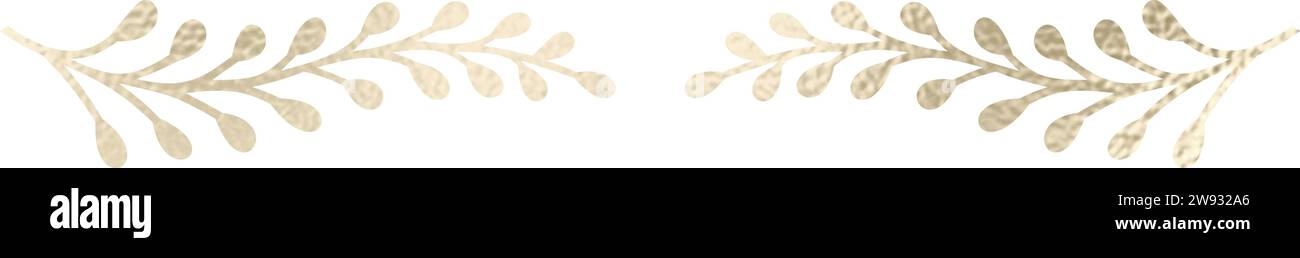 Séparateur de texte, bordure, bordure de texte, or avec fond transparent Illustration de Vecteur