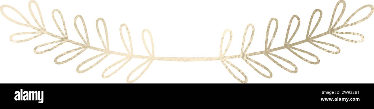 Séparateur de texte, bordure, bordure de texte, or avec fond transparent Illustration de Vecteur