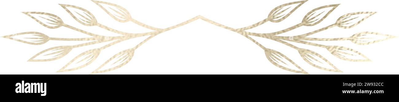 Séparateur de texte, bordure, bordure de texte, or avec fond transparent Illustration de Vecteur