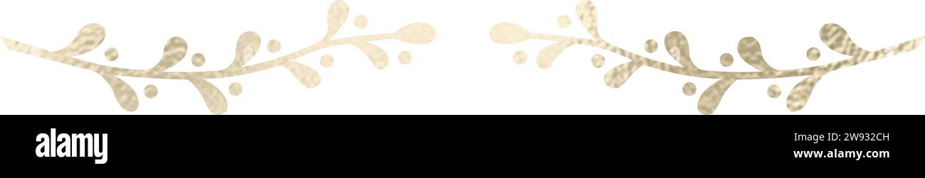 Séparateur de texte, bordure, bordure de texte, or avec fond transparent Illustration de Vecteur