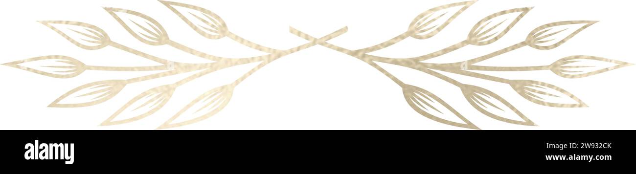 Séparateur de texte, bordure, bordure de texte, or avec fond transparent Illustration de Vecteur