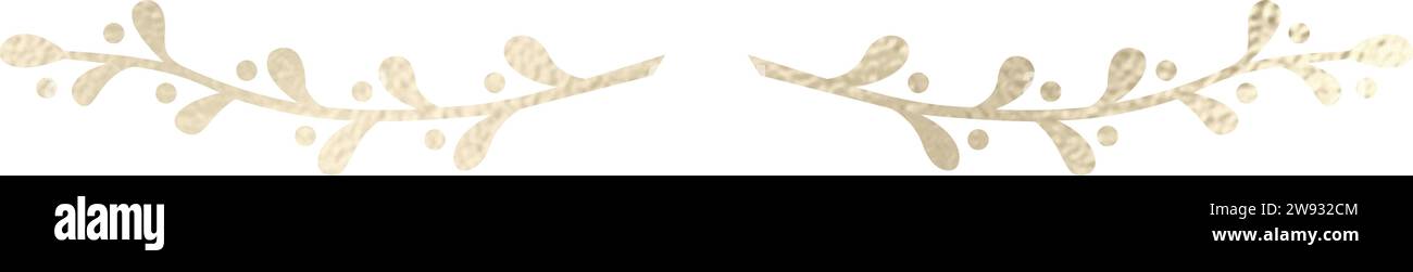 Séparateur de texte, bordure, bordure de texte, or avec fond transparent Illustration de Vecteur