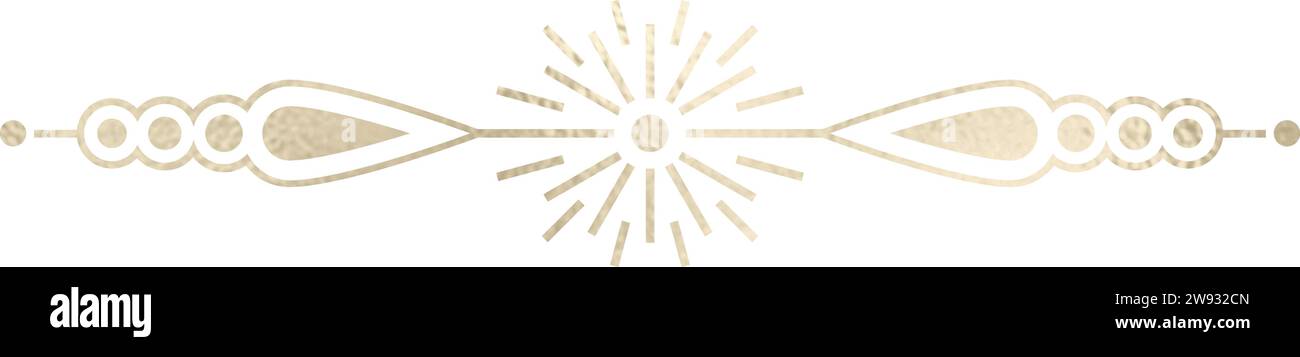Séparateur de texte, bordure, bordure de texte, or avec fond transparent Illustration de Vecteur