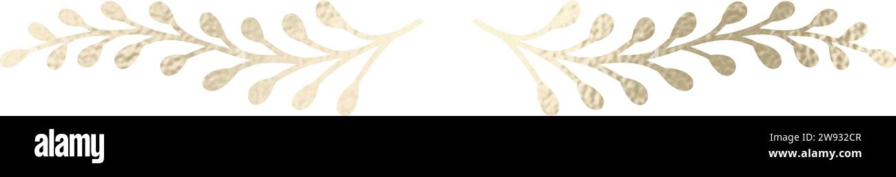 Séparateur de texte, bordure, bordure de texte, or avec fond transparent Illustration de Vecteur