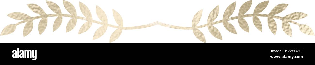 Séparateur de texte, bordure, bordure de texte, or avec fond transparent Illustration de Vecteur