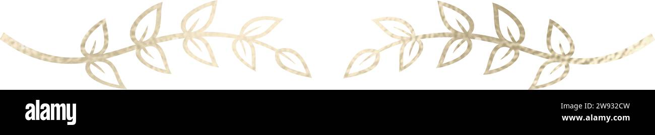 Séparateur de texte, bordure, bordure de texte, or avec fond transparent Illustration de Vecteur
