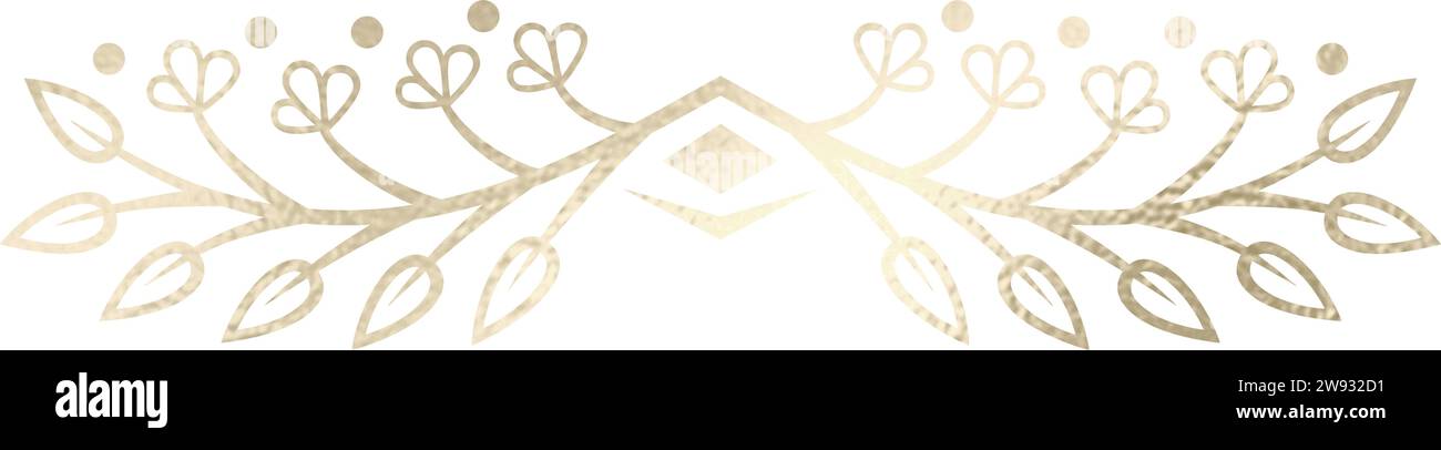 Séparateur de texte, bordure, bordure de texte, or avec fond transparent Illustration de Vecteur