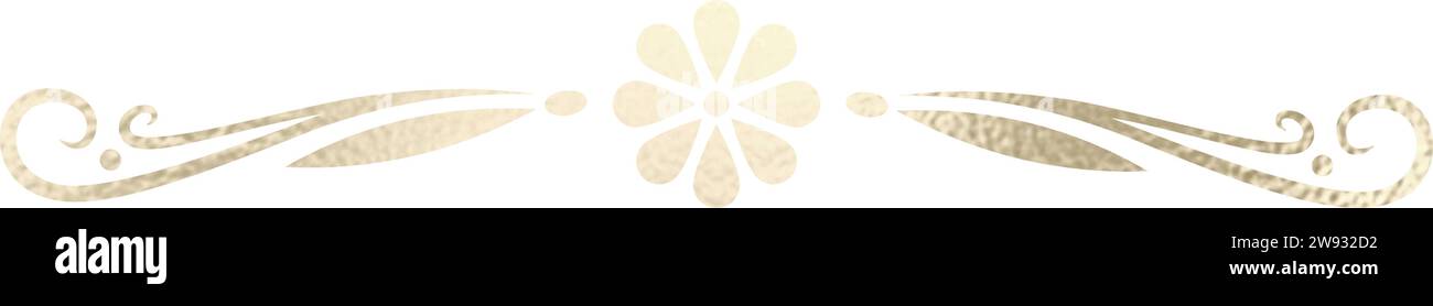 Séparateur de texte, bordure, bordure de texte, or avec fond transparent Illustration de Vecteur