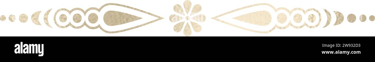 Séparateur de texte, bordure, bordure de texte, or avec fond transparent Illustration de Vecteur