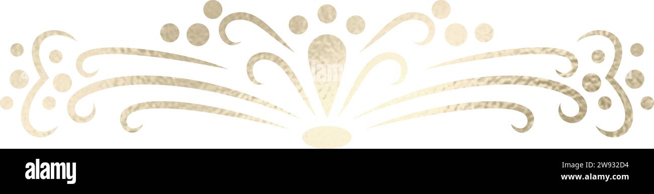 Séparateur de texte, bordure, bordure de texte, or avec fond transparent Illustration de Vecteur