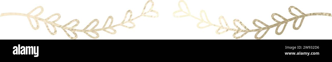 Séparateur de texte, bordure, bordure de texte, or avec fond transparent Illustration de Vecteur