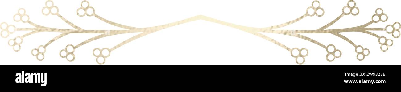 Séparateur de texte, bordure, bordure de texte, or avec fond transparent Illustration de Vecteur