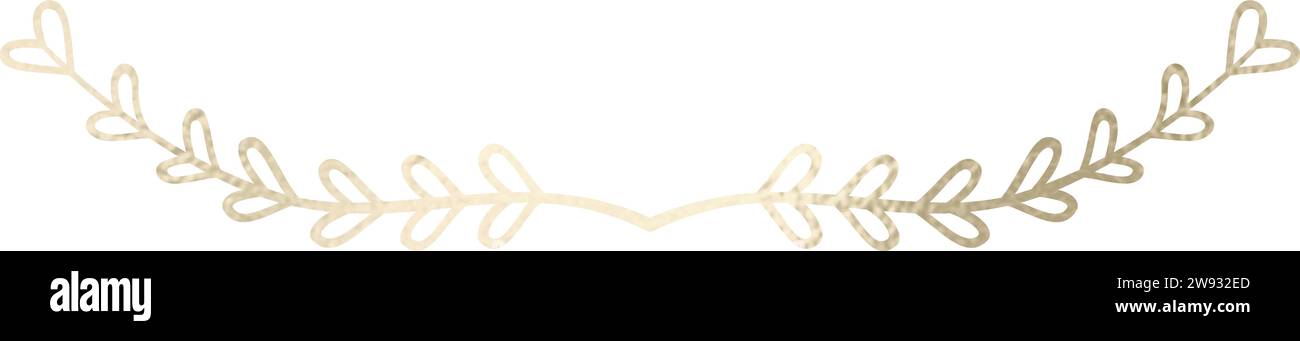 Séparateur de texte, bordure, bordure de texte, or avec fond transparent Illustration de Vecteur