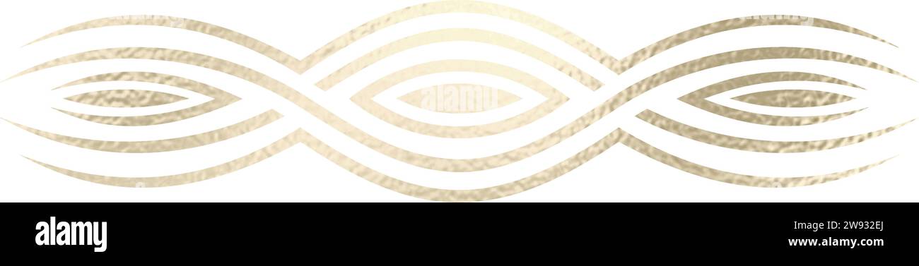 Séparateur de texte, bordure, bordure de texte, or avec fond transparent Illustration de Vecteur