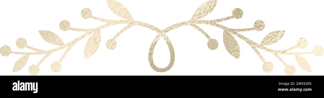 Séparateur de texte, bordure, bordure de texte, or avec fond transparent Illustration de Vecteur