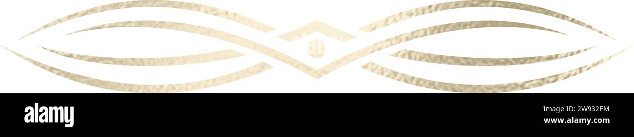 Séparateur de texte, bordure, bordure de texte, or avec fond transparent Illustration de Vecteur