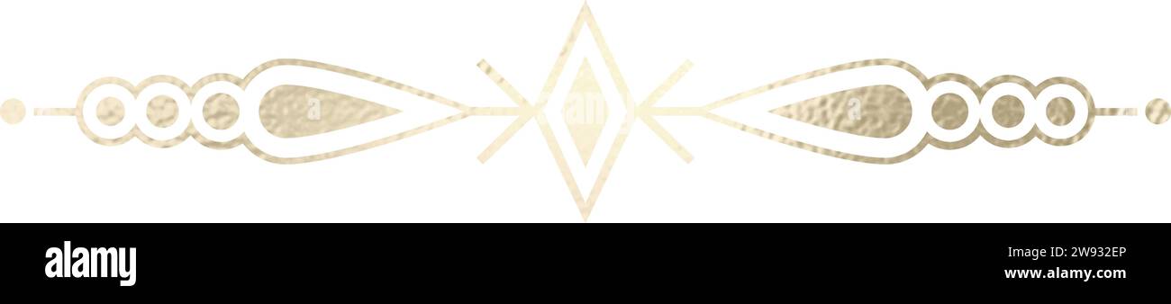 Séparateur de texte, bordure, bordure de texte, or avec fond transparent Illustration de Vecteur