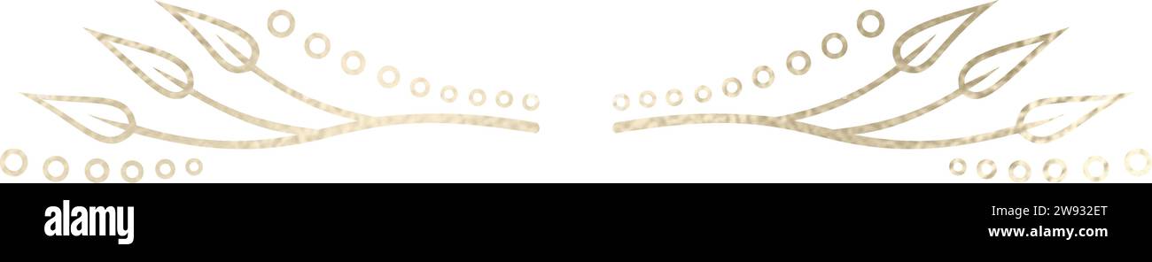 Séparateur de texte, bordure, bordure de texte, or avec fond transparent Illustration de Vecteur